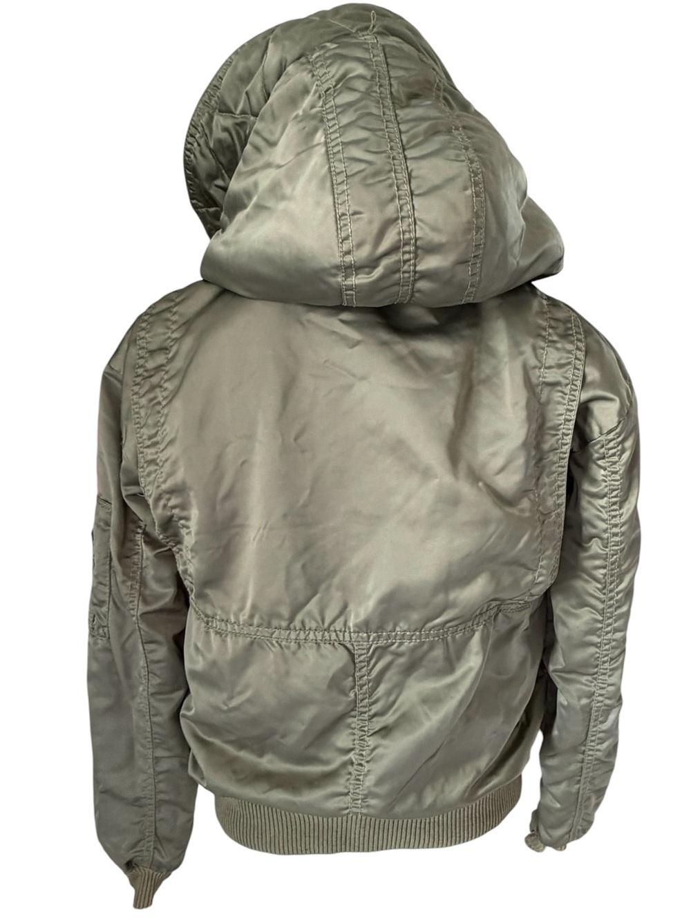 American Eagle Outfitters AE-177 Satin Bomber Jacket XS Green - Picture 2 of 10